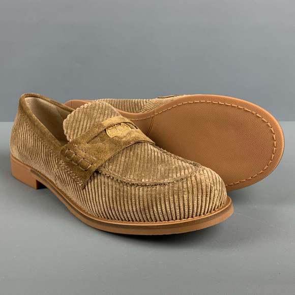 MIU MIU Khaki Corduroy Penny Flats - Picture 5 of 9